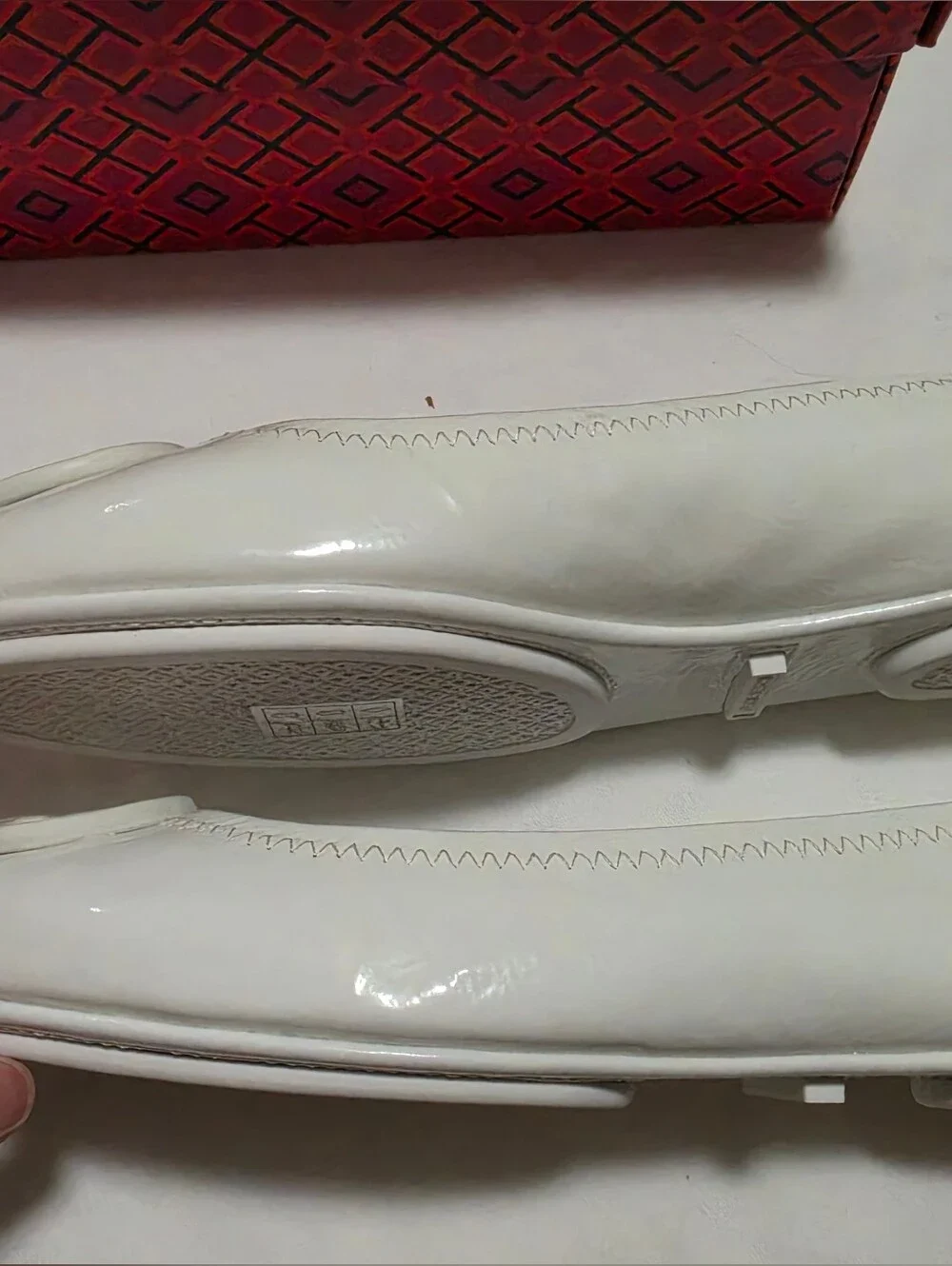 Tory Burch Minnie Travel Ballet Leather Logo, Soft Patent Leather